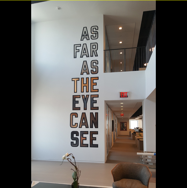 Lawrence Weiner Artwork in Chrome and Black